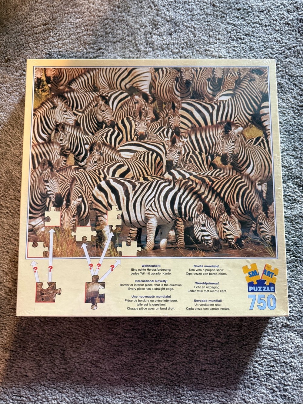 Brand new 750 piece puzzle zebra herd